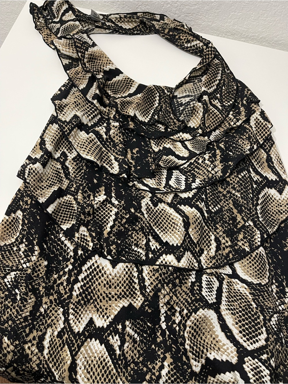 🌞Snake Print High-Neck Halter Tank XL🌞
